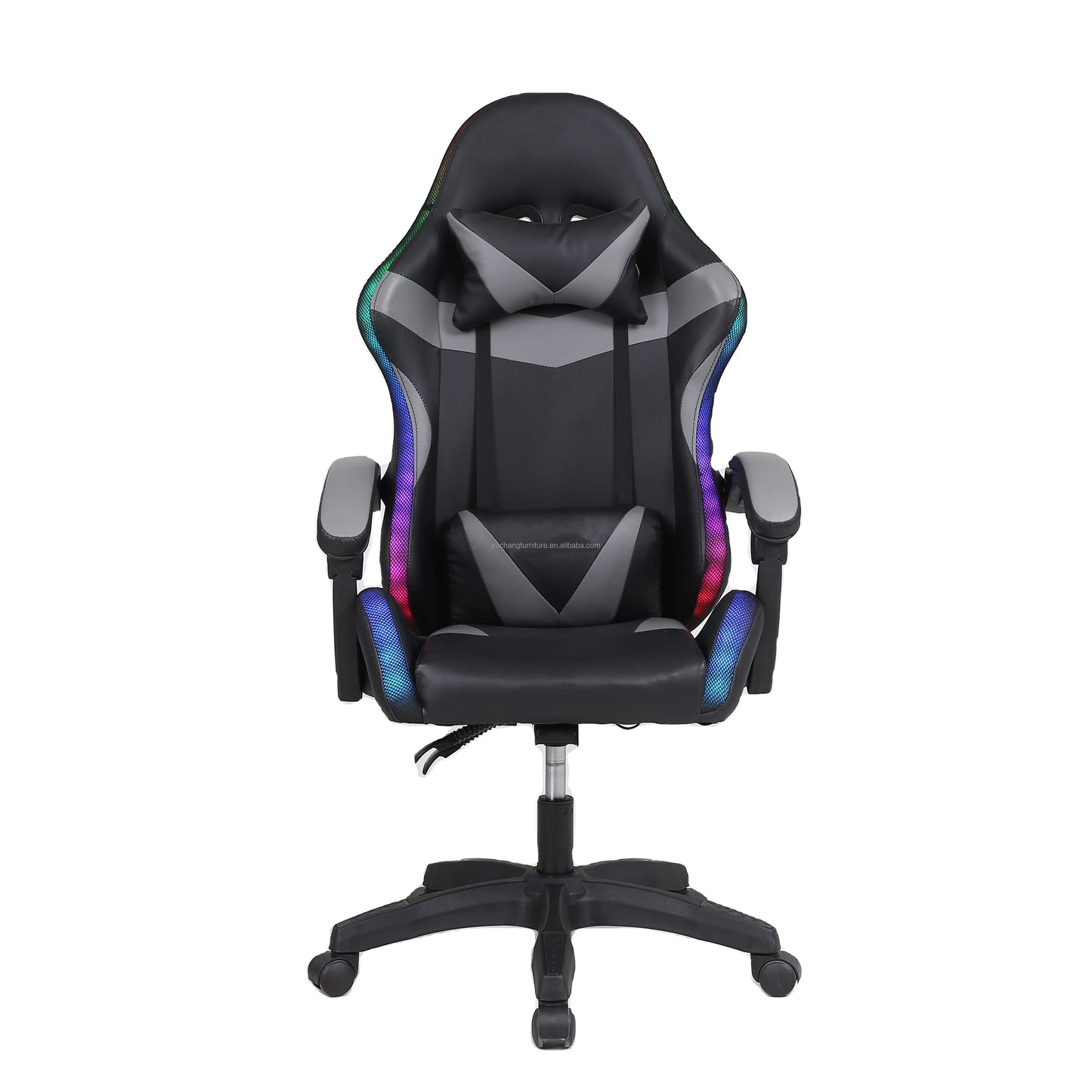 Factory Wholesale Modern Design RGB LED Light Bar Reclining Gaming Chair PU Leather Material Free Sample for Office & Gamers