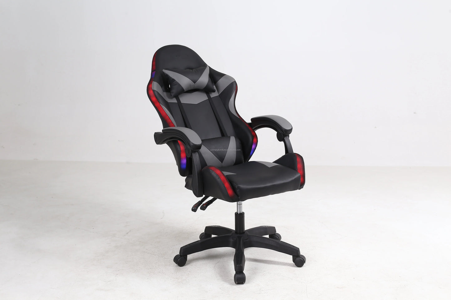 Factory Wholesale Modern Design RGB LED Light Bar Reclining Gaming Chair PU Leather Material Free Sample for Office & Gamers