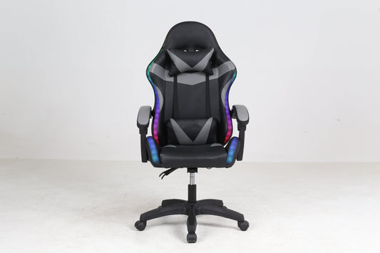 Factory Wholesale Modern Design RGB LED Light Bar Reclining Gaming Chair PU Leather Material Free Sample for Office & Gamers