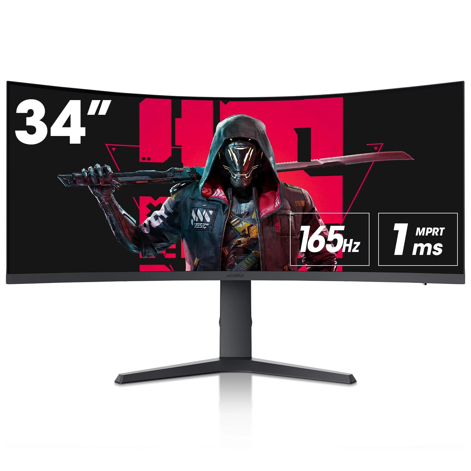 KOORUI 34-Inch Curved Ultrawide WQHD Gaming Monitor 180Hz 1000R 1Ms MPRT HDR400 DCI-P3 95% Freesync Premium 1 DP 1.4 2 for HDMI